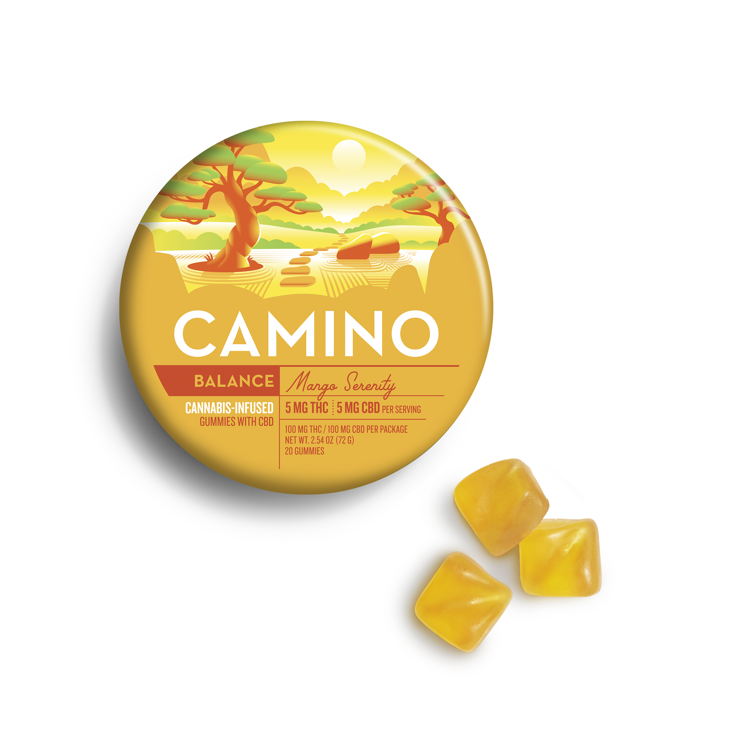 Camino | Mango Serenity 1:1 CBD:THC - 100 mg - 20 Pack