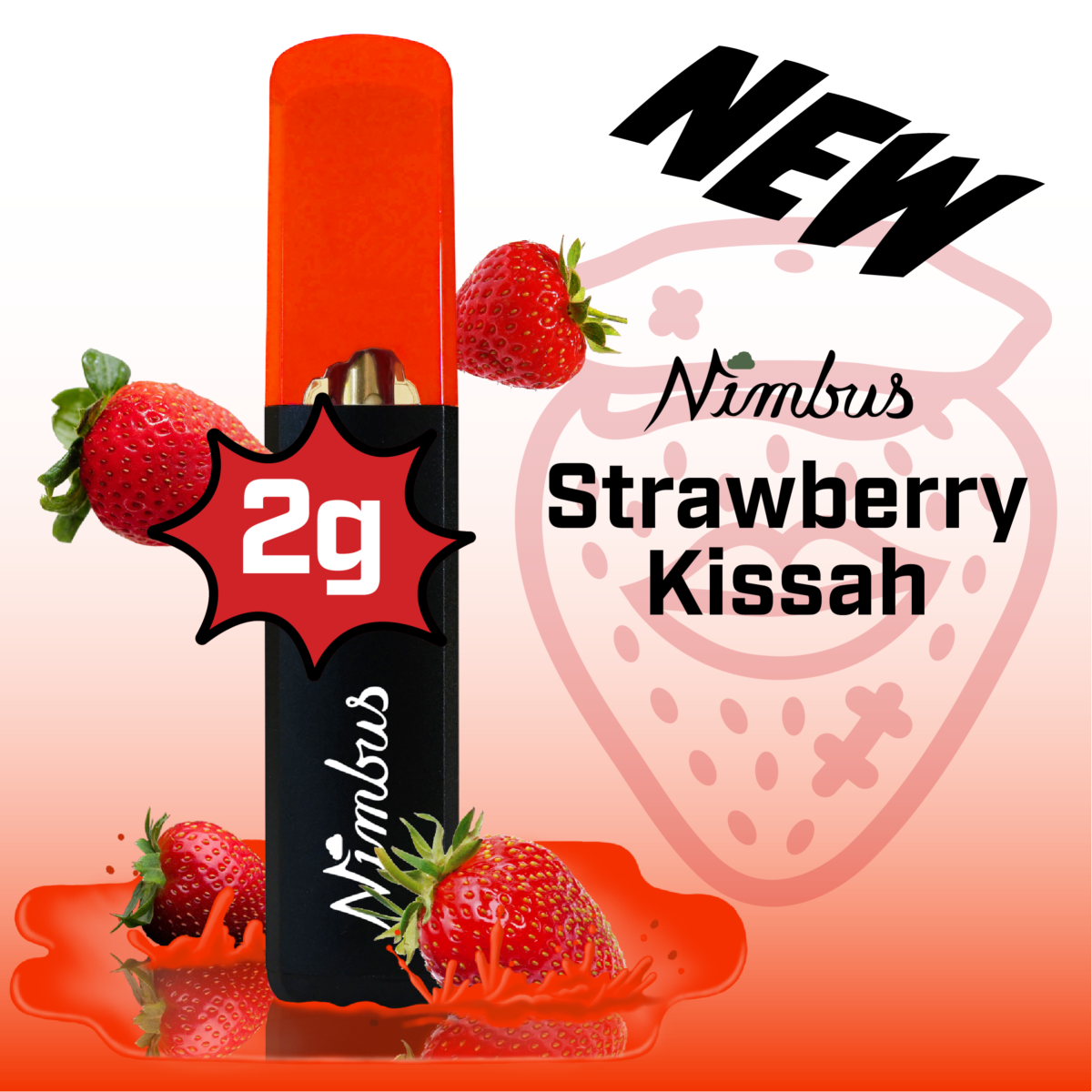 Strawberry Kissah | Disposable Distillate Vape - 2 g