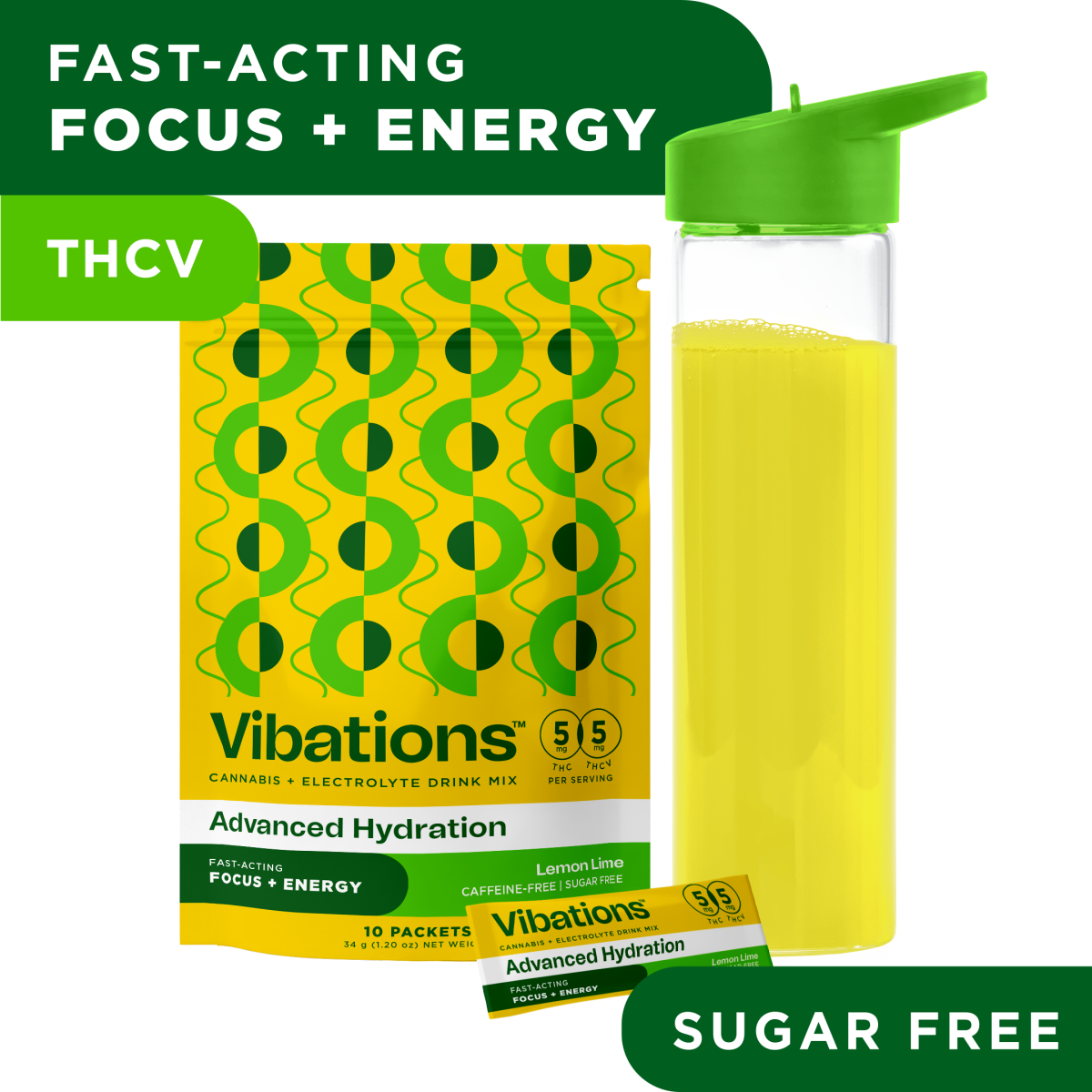 Lemon Lime | Drink Mix (with THCv) - 50 mg - 10 Pack